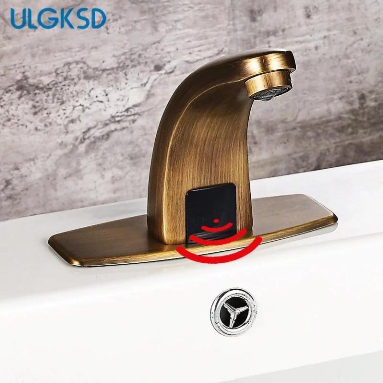 Baterii Sanitare Moderne, Baterie lavoar cu senzor bronz antichizat, trendysanitary.ro