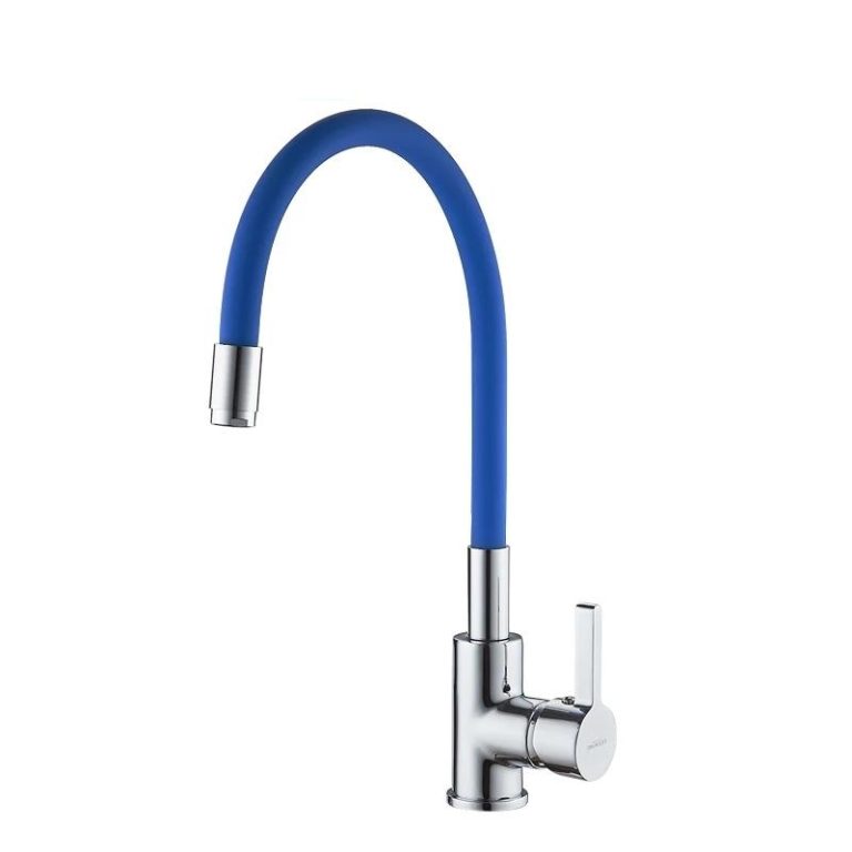 Baterie bucatarie pipa flexibila albastru, 8351, trendysanitary.ro