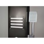 Panou dus hidromasaj inox 5 functii Digital Thermo Black Satin TRENDY’S, 157, trendysanitary.ro