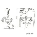 Baterie Cadă Negru Mat, 2470, trendysanitary.ro