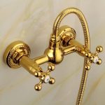 Baterie Duș Montaj pe Perete Gold, 6668, trendysanitary.ro