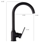 Baterie montare chiuveta bucatarie, negru mat, 1396, trendysanitary.ro