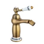 Baterie bideu, bronz antichizat, cu broderie ceramică, 5150, trendysanitary.ro
