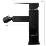 Baterie bideu, desing rectangular, negru mat, 2582, trendysanitary.ro