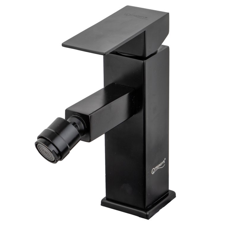 Baterie bideu, desing rectangular, negru mat, 8176, trendysanitary.ro