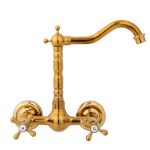 Baterie bucatarie prindere pe perete gold, 6011, trendysanitary.ro