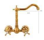 Baterie bucatarie prindere pe perete gold, 664, trendysanitary.ro