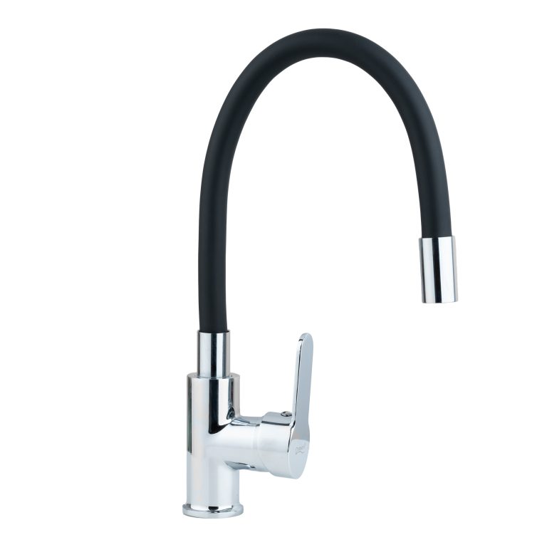 Baterie bucatarie, tip lebada pipa flexibila neagra, 3470, trendysanitary.ro