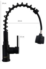 Baterie bucatarie, negru mat para de dus extractabila, 8639, trendysanitary.ro