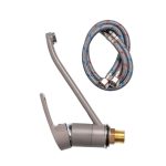 Baterie bucătărie TRENDY’S, pipă lungă mobilă, finisaj granit gri, 8549, trendysanitary.ro