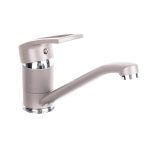 Baterie bucătărie TRENDY’S, pipă lungă mobilă, finisaj granit gri, 9923, trendysanitary.ro