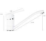 Baterie bucătărie TRENDY’S, pipă lungă mobilă, finisaj granit alb, 8808, trendysanitary.ro