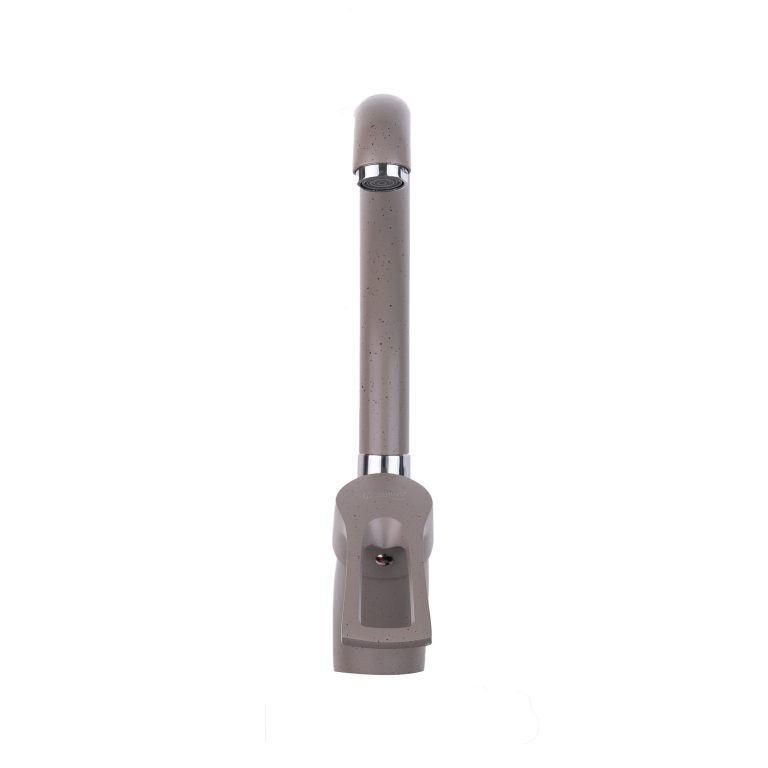 Baterie bucătărie TRENDY’S, tip lebădă, finisaj granit gri, 4104, trendysanitary.ro
