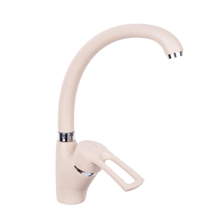 Baterie bucătărie TRENDY’S, tip lebădă, finisaj granit bej, 3810, trendysanitary.ro