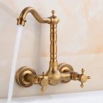 Baterie bucătărie lebădă – Prindere perete, bronz antichizat, 2709, trendysanitary.ro