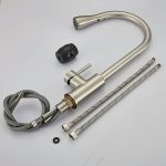 Baterie bucatarie para dus extractabila,inox satinat perlator doua functii, 2099, trendysanitary.ro