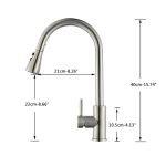Baterie bucatarie para dus extractabila,inox satinat perlator doua functii, 4234, trendysanitary.ro