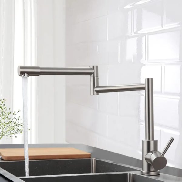 Baterie bucatarie pipa extensibila inox satinat, 4690, trendysanitary.ro