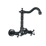Baterie bucătărie prindere perete – Negru antichizat, design retro premium, 2351, trendysanitary.ro