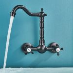 Baterie bucătărie prindere perete – Negru antichizat, design retro premium, 9339, trendysanitary.ro