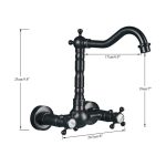 Baterie bucătărie prindere perete – Negru antichizat, design retro premium, 4543, trendysanitary.ro