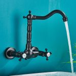 Baterie bucătărie prindere perete – Negru antichizat, design retro premium, 2404, trendysanitary.ro