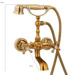 Baterie Cadă Gold – Montaj pe Perete, Design Vintage și Durabilitate, 8066, trendysanitary.ro