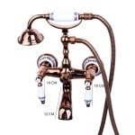 Baterie cada montare pe perete, gold, cu broderie ceramica, 8485, trendysanitary.ro