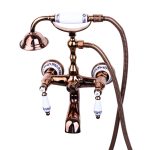 Baterie cada montare pe perete, gold, cu broderie ceramica, 533, trendysanitary.ro