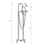 Baterie cada freestanding,  dubla comanda, negru mat, 9755, trendysanitary.ro