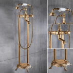 Baterie cada freestanding, dubla comanda,bronz antichizat, 9550, trendysanitary.ro