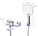 Baterie cada, slim design rectangular, crom lucios, 8892, trendysanitary.ro