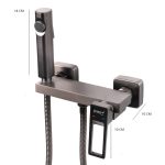 Baterie dus , slim design rectangular, gri, 9259, trendysanitary.ro