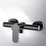Baterie dus prindere pe perete negru mat, 2262, trendysanitary.ro