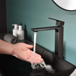 Baterie lavoar TRENDY S, montare pe balt , negru mat, 3046, trendysanitary.ro