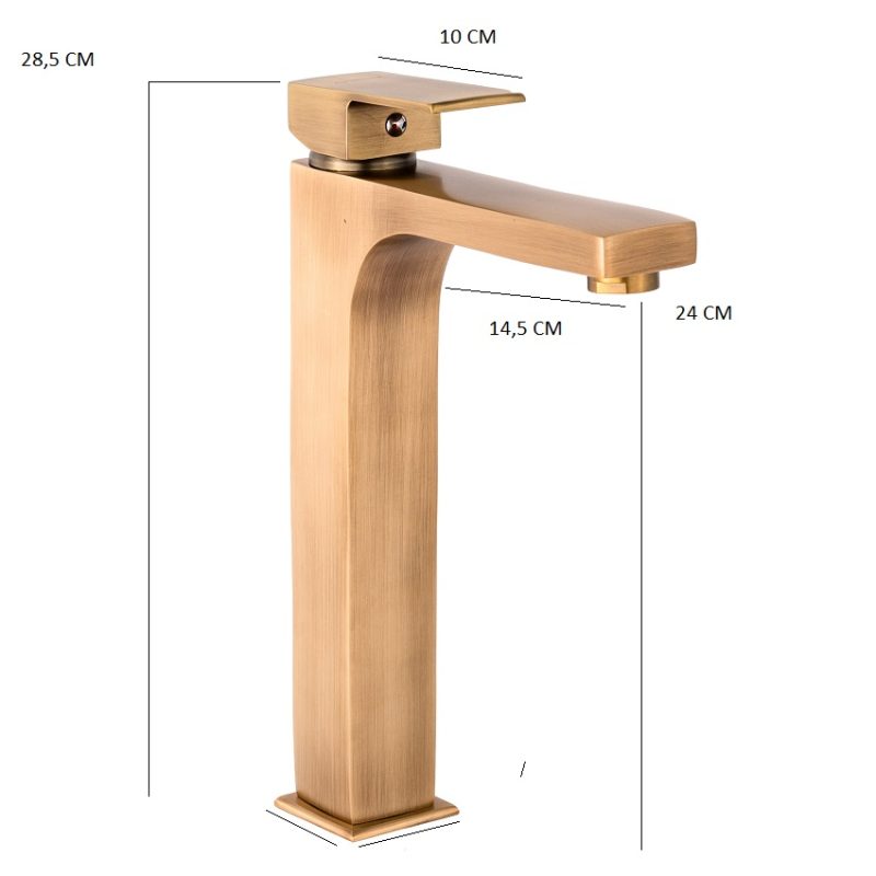 Baterii chiuveta baie, Baterie lavoar TRENDY S, montare pe blat, bronz antichizat, trendysanitary.ro