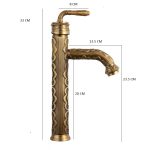 Baterie lavoar ,  montare pe blat ,bronz antichizat cu broderie, 3254, trendysanitary.ro