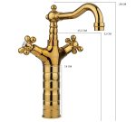 Baterie lavoar , montare pe blat ,gold, 427, trendysanitary.ro