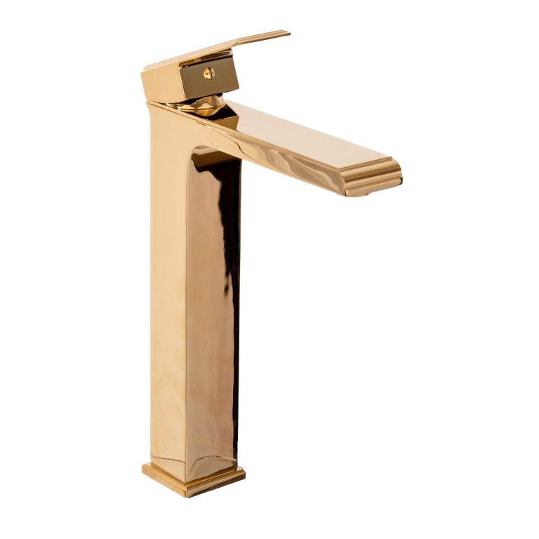 Baterii chiuveta baie, Baterie lavoar, montare pe blat, langa lavoar, gold, trendysanitary.ro