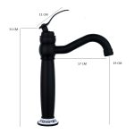 Baterie lavoar , montare pe blat, negru mat cu broderie ceramica, 8393, trendysanitary.ro