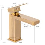 Baterie lavoar, TRENDY S, montare pe lavoar, gold, 470, trendysanitary.ro