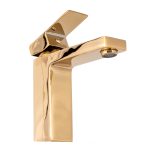 Baterie lavoar, TRENDY S, montare pe lavoar, gold, 3447, trendysanitary.ro