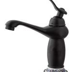 Baterie lavoar, negru mat, cu broderie ceramică, 1420, trendysanitary.ro