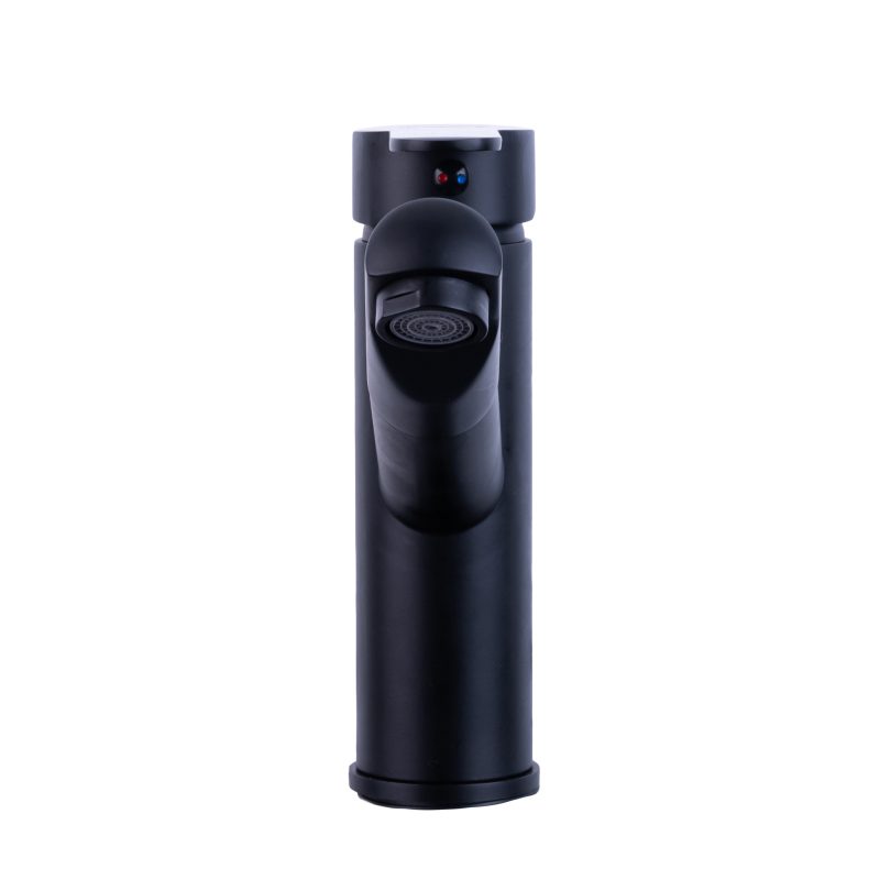 Baterii chiuveta baie, Baterie lavoar, TRENDY S, para dus extractabila, negru mat, trendysanitary.ro