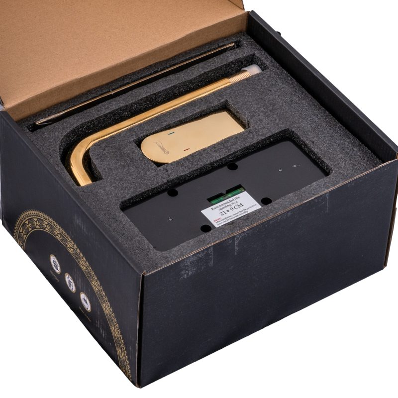 Baterii chiuveta baie, Baterie lavoar, TRENDY’S,incastrata in perete, gold, trendysanitary.ro