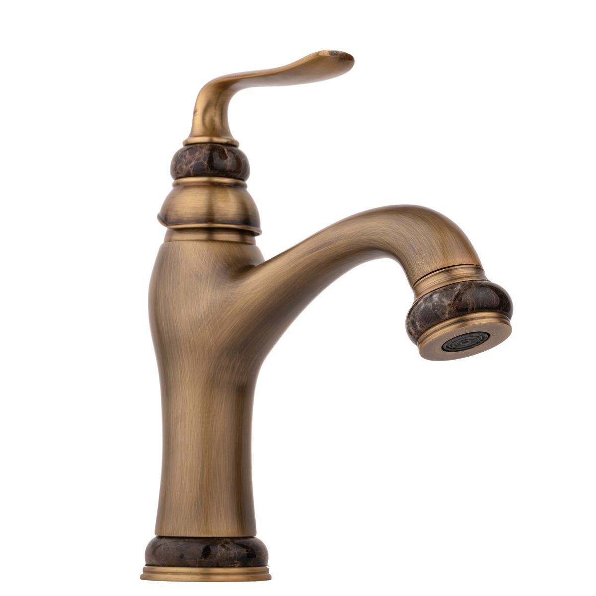 Coloana de dus TRENDY’S, cu trei functii , jade-bronz antichizat+baterie lavoar montare chiuveta baie cu ventil inclus, 3801, trendysanitary.ro