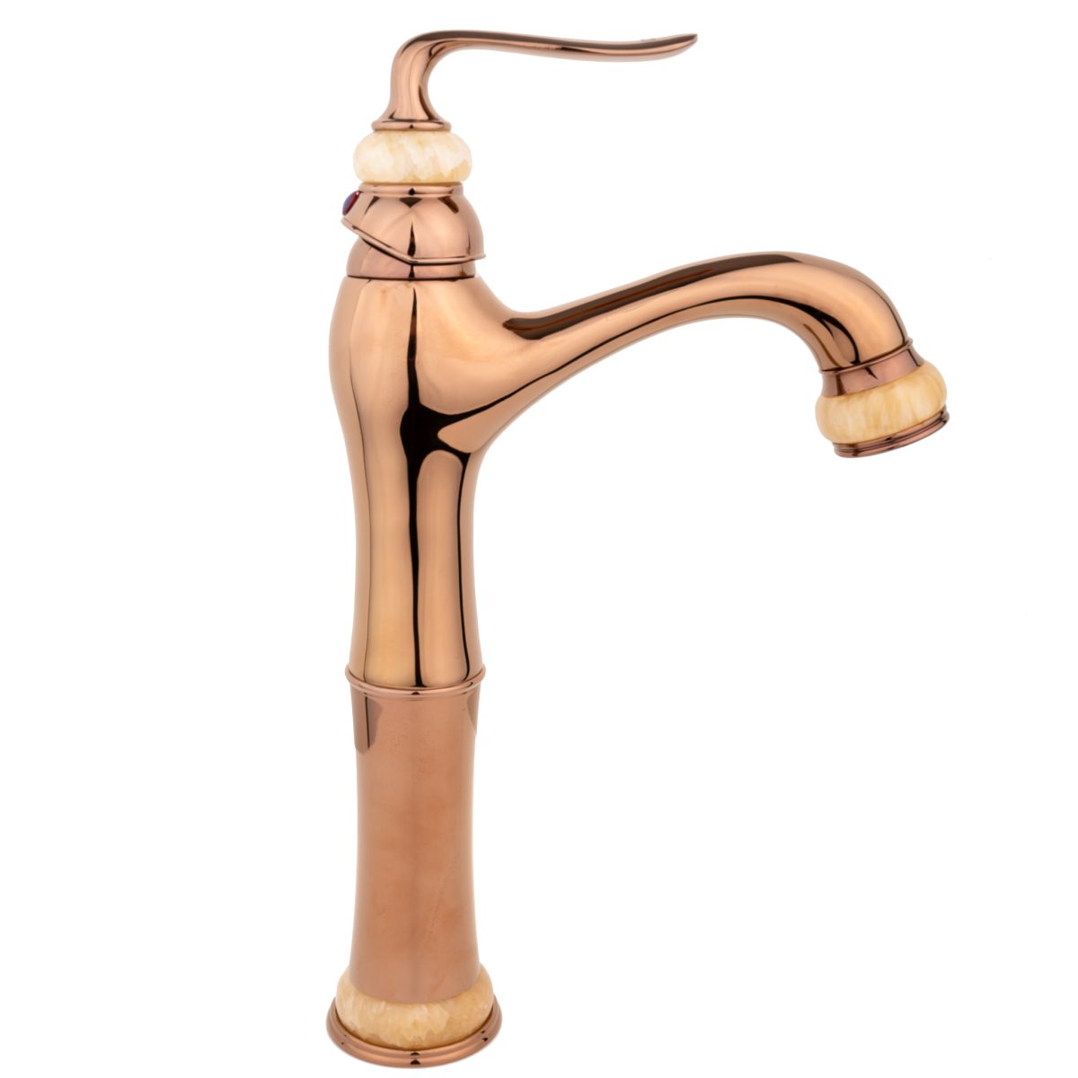 Coloana de dus TRENDY’S, cu trei functii , jade- rose gold+baterie lavoar montare pe blat cu ventil inclus, 159, trendysanitary.ro