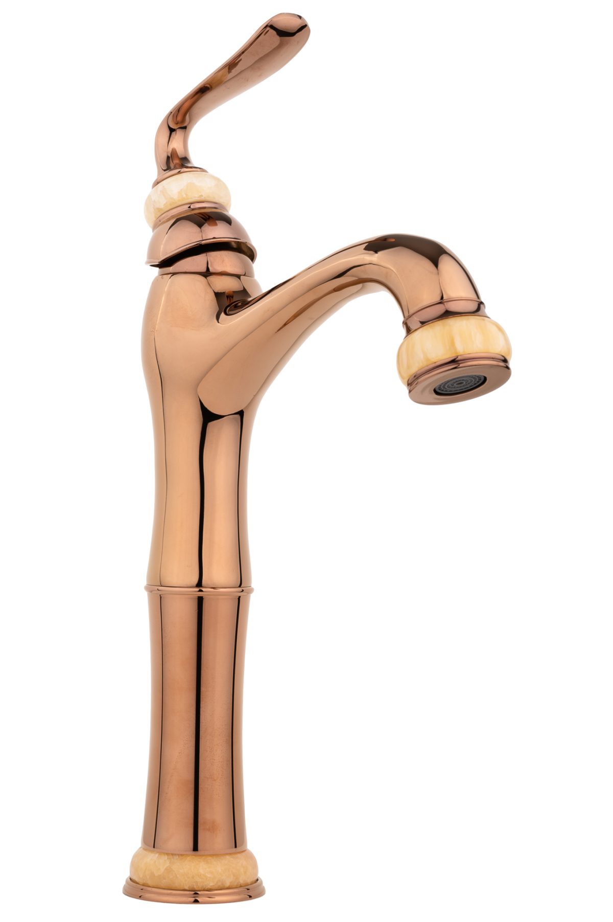 Coloana de dus TRENDY’S, cu trei functii , jade- rose gold+baterie lavoar montare pe blat cu ventil inclus, 764, trendysanitary.ro
