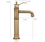 Baterie lavoar TRENDY’S, montare pe blat, langa lavoar ,bronz antichizat cu broderie, 4535, trendysanitary.ro