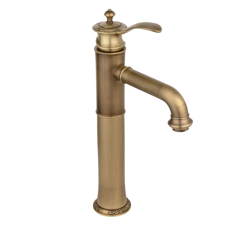 Baterii chiuveta baie, Baterie lavoar TRENDY’S, montare pe blat, langa lavoar ,bronz antichizat cu broderie, trendysanitary.ro
